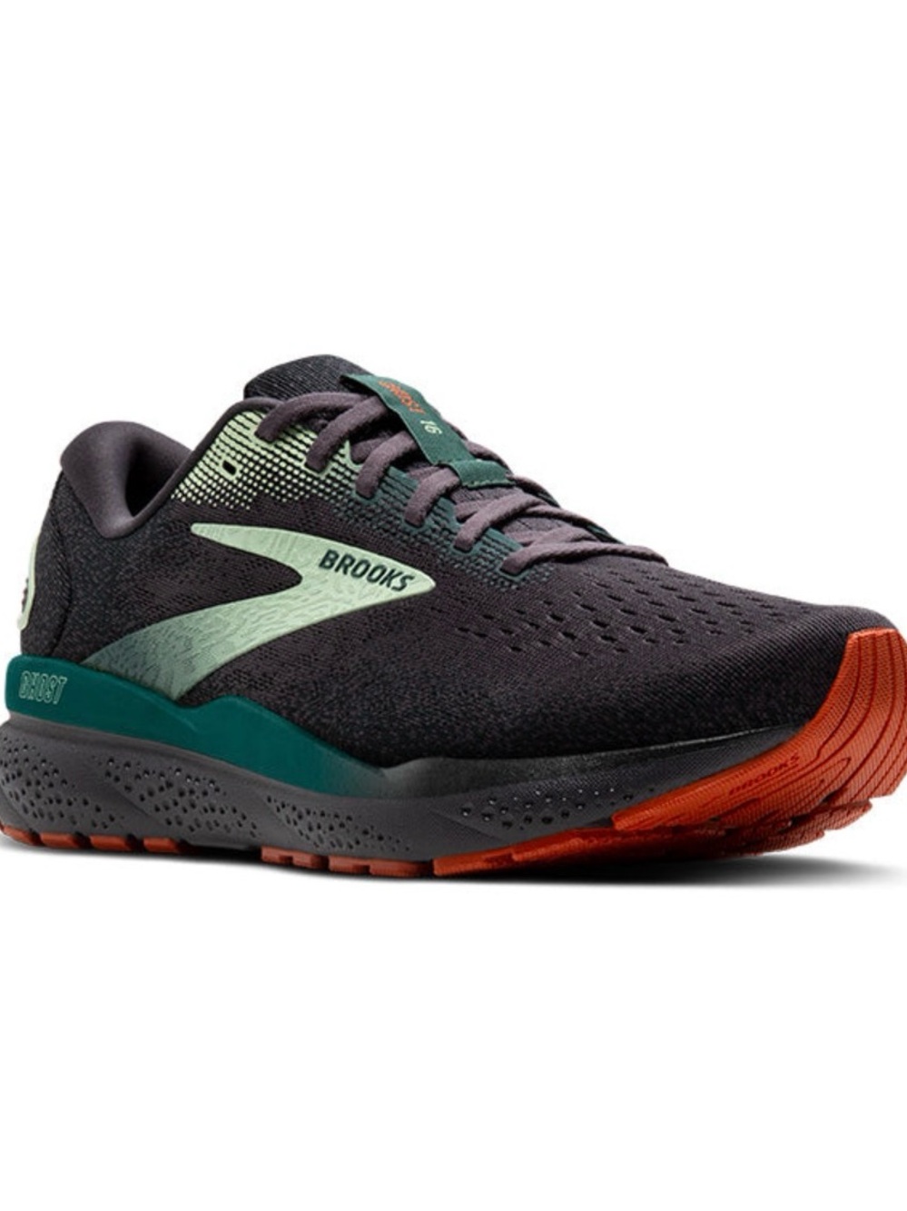 Brooks Men's Black and Teal Ghost Running Shoes
